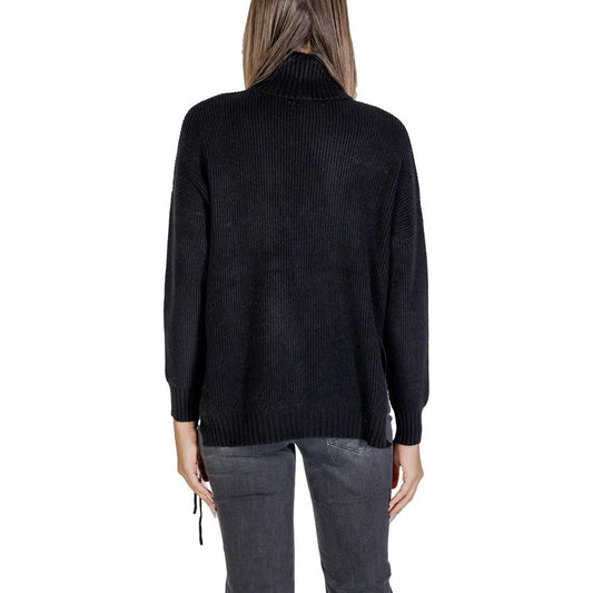 Sandro Ferrone Black Viscose Sweater Sandro Ferrone Black