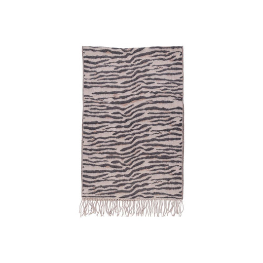 Pieces Beige Acrylic Scarf Pieces Dark Gray