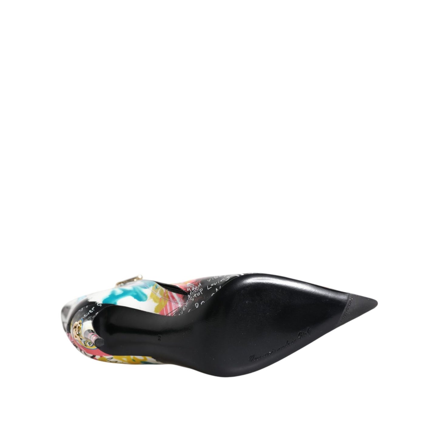 Dolce & Gabbana Multicolor Graffiti Keira Mid Calf Boots Shoes