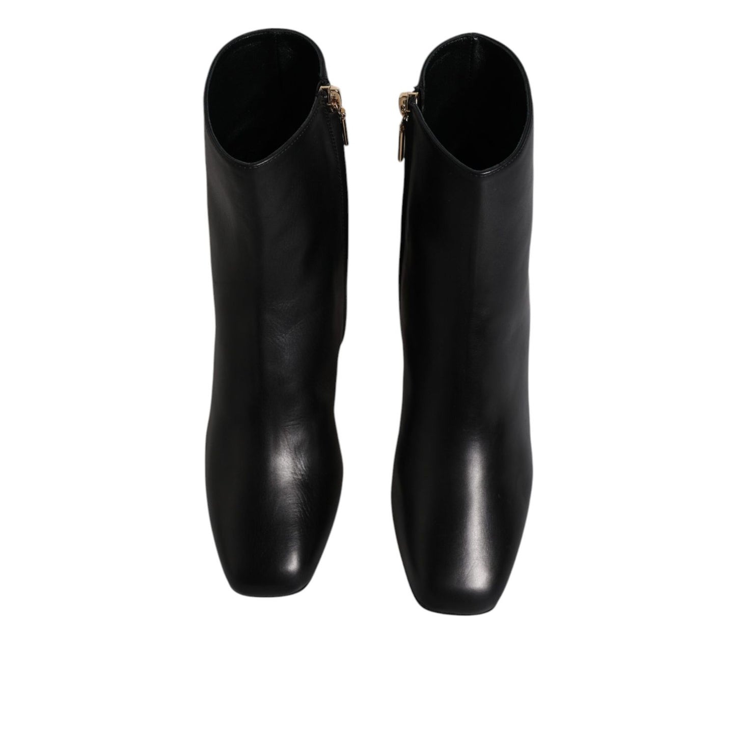 Dolce & Gabbana Black Jackie Leather Mid Calf Boots Shoes