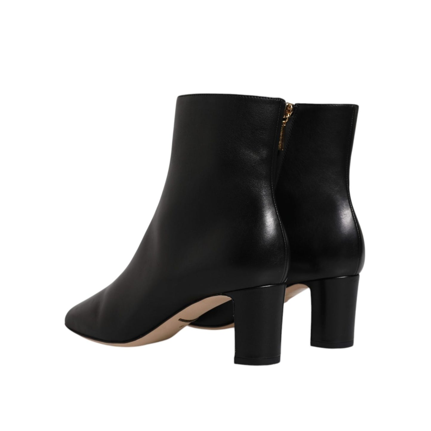 Dolce & Gabbana Black Jackie Leather Mid Calf Boots Shoes