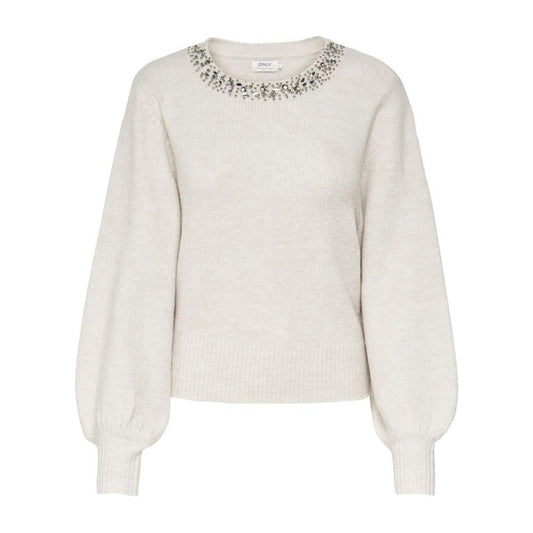 Only Cream Polyester Sweater Only Light Gray