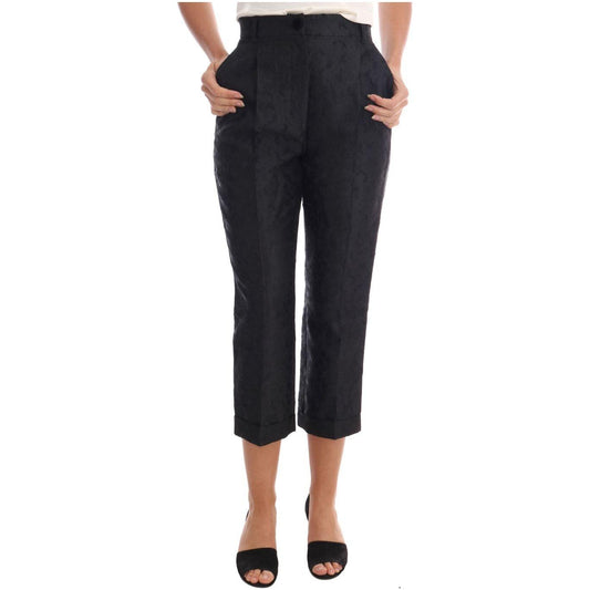 Dolce & Gabbana Elegant High Waist Capri Dress Pants Jeans & Pants Dolce & Gabbana Dark Slate Gray