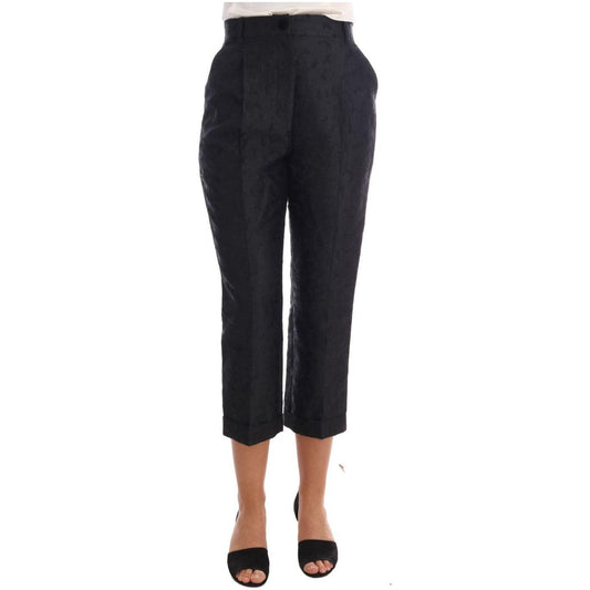 Dolce & Gabbana Elegant High Waist Capri Dress Pants Jeans & Pants Dolce & Gabbana Dark Slate Gray