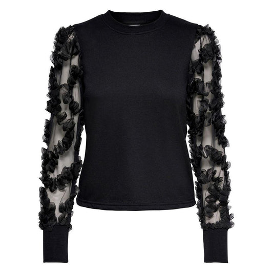 Jacqueline De Yong Black Cotton Sweater Jacqueline De Yong Black