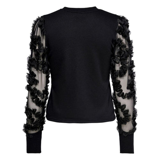 Jacqueline De Yong Black Cotton Sweater Jacqueline De Yong Black