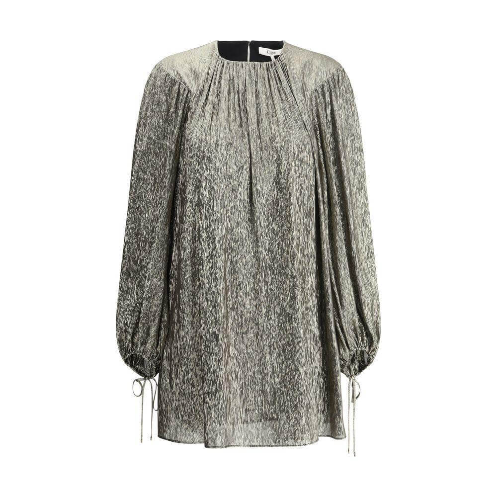 Chloé Silk lamé mini Dress CH-CH25SRO142980YY-IT38 | S