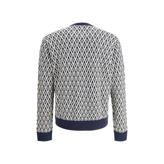 Valentino Virgin Wool Sweater with VLogo Jacquard, Back View
