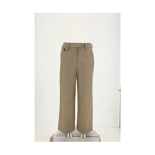 Brunello Cucinelli cotton pants, baggy ankle-length style with front closure, belt loops, slash pockets, and back welt pockets, monochrome.
