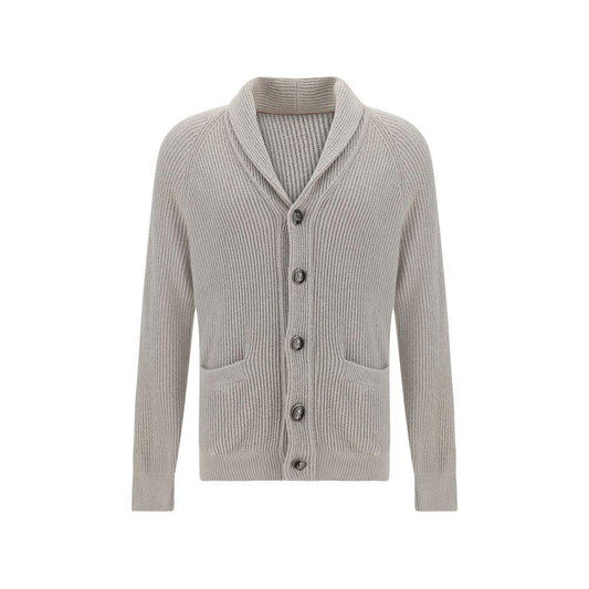 Brunello Cucinelli Ribbed Cardigan Brunello Cucinelli Dark Gray