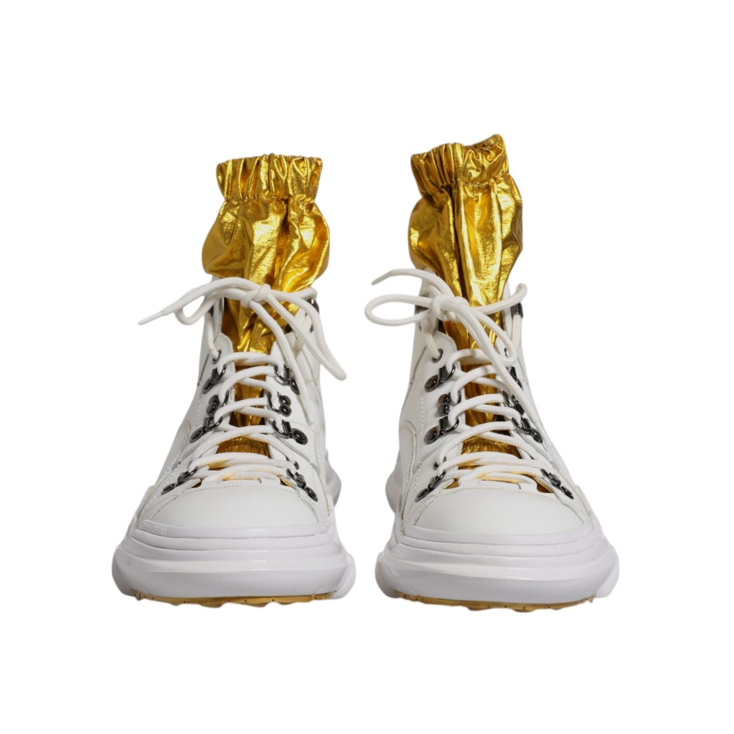 Dolce & Gabbana White Nylon Galileo High Top Sneakers Shoes