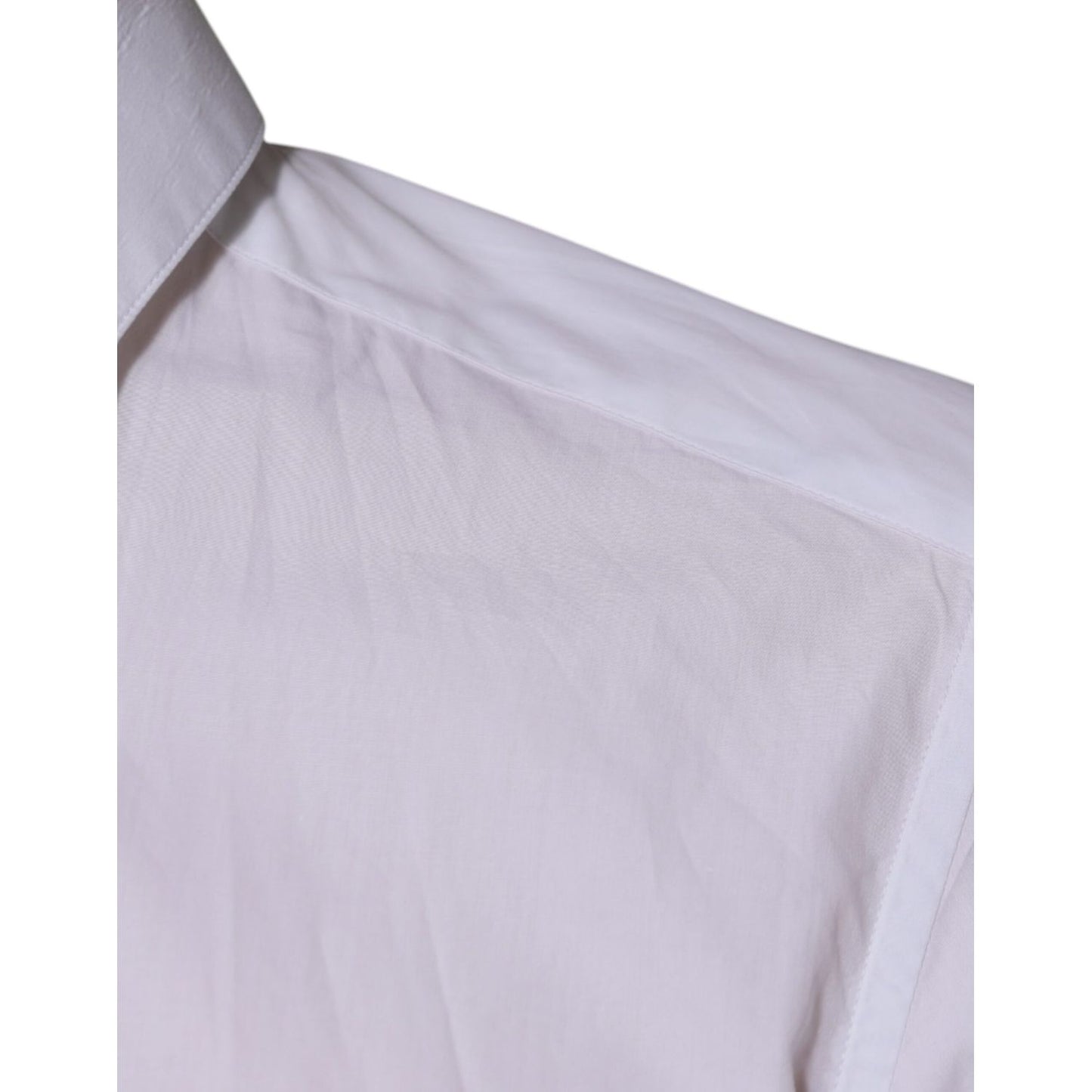 Dolce & Gabbana White Cotton Long Sleeve Formal Dress Shirt
