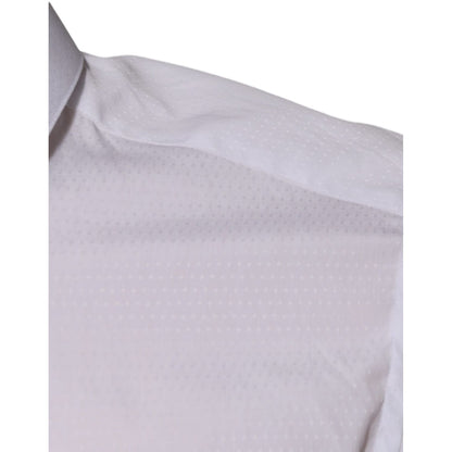 Dolce & Gabbana White Cotton Formal Men GOLD Dress Shirt