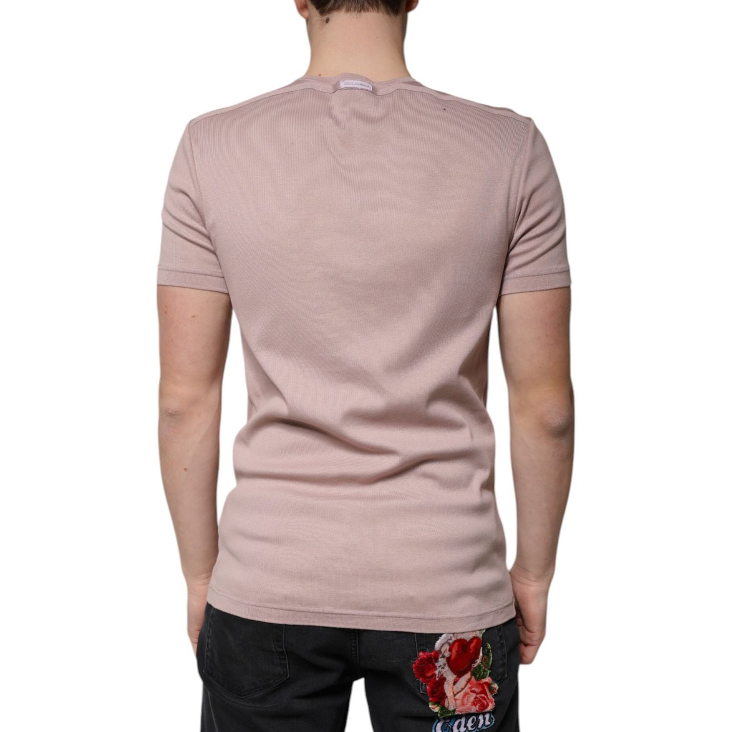 Dolce & Gabbana Brown Cotton Short Sleeves Round Neck T-shirt