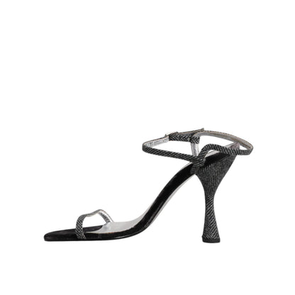 Dolce & Gabbana Black Ankle Strap High Heels Sandals Shoes