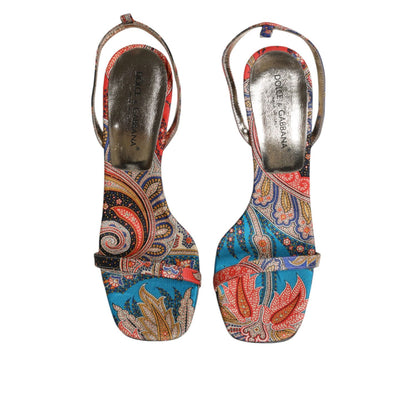Dolce & Gabbana Multicolor Floral High Heels Sandals Shoes