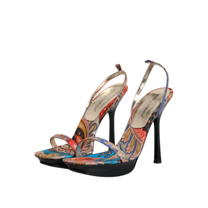 Dolce & Gabbana Multicolor Floral High Heels Sandals Shoes