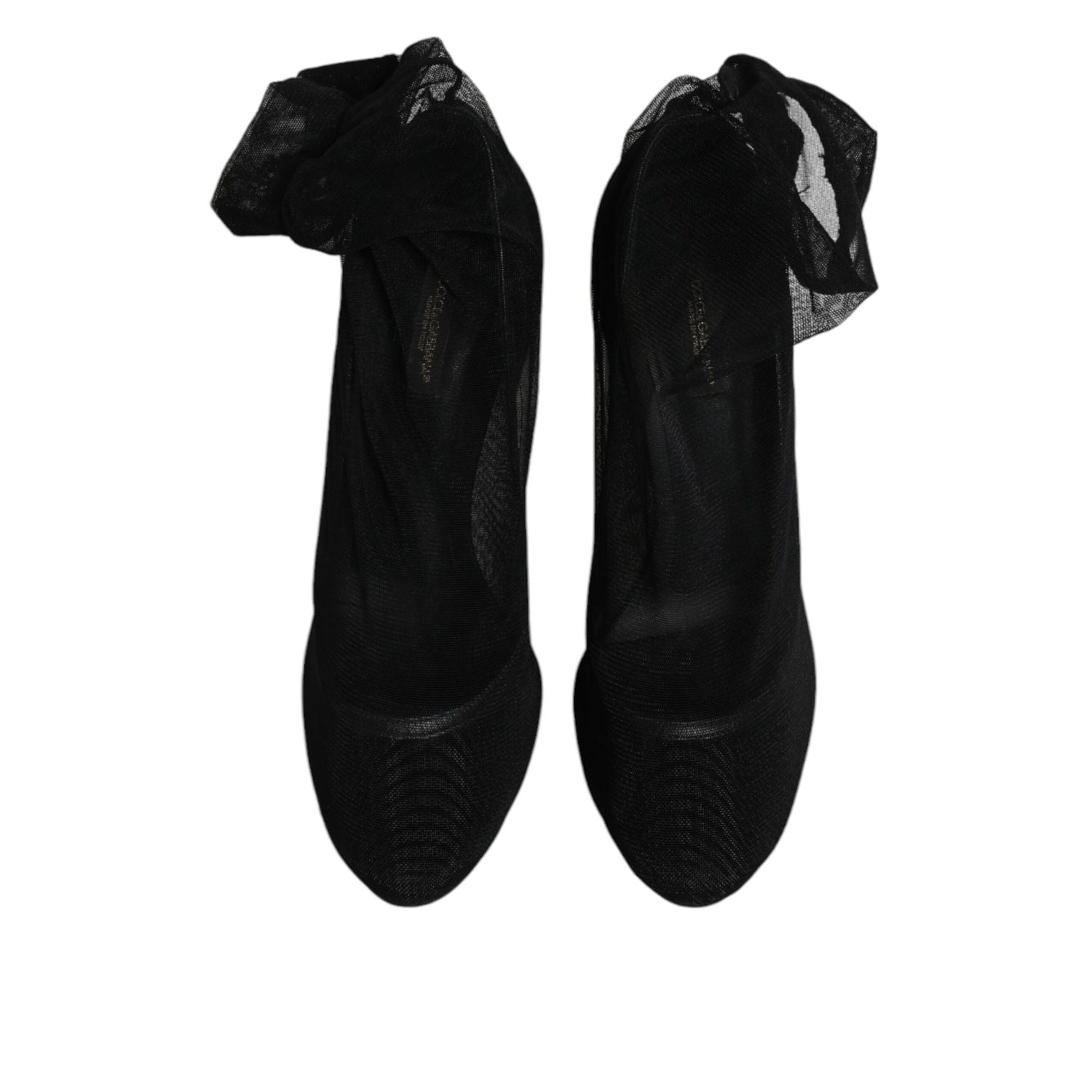 Dolce & Gabbana Black Nylon Mesh Sock Style Boots Shoes