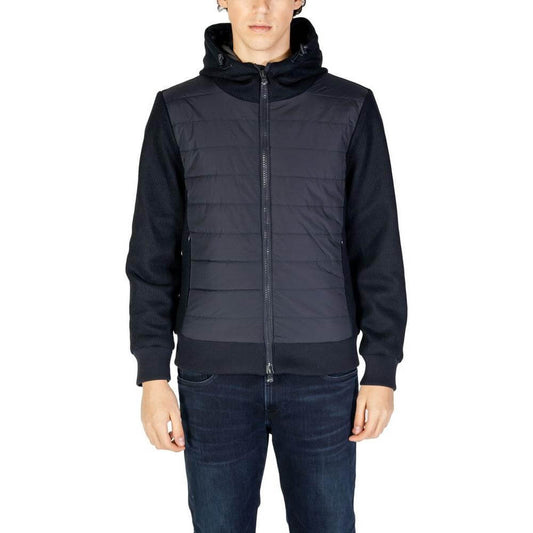 Hydra Clothing blue polyester jacket for men, fall/winter collection, featuring a stylish hooded design.