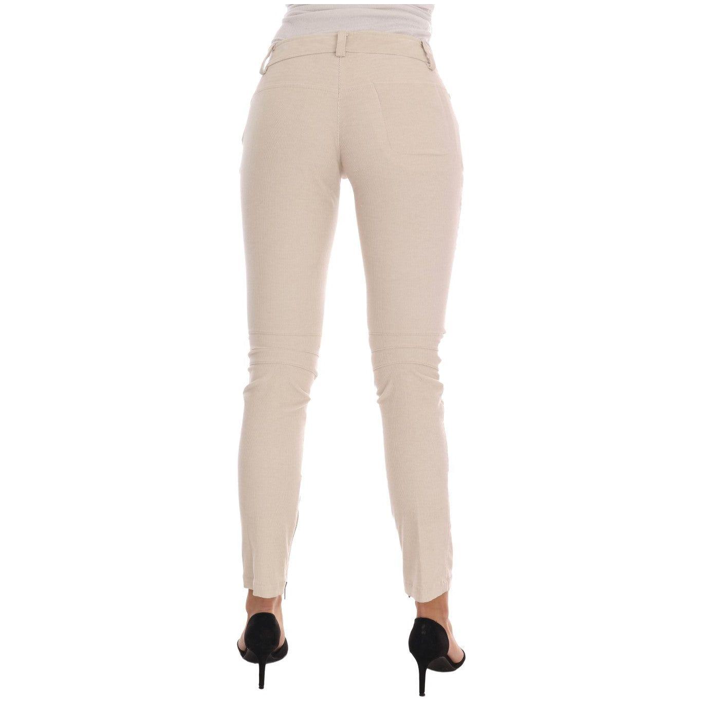 Ermanno Scervino Beige Slim Jeans Corduroy Skinny Pants BYX1154-4