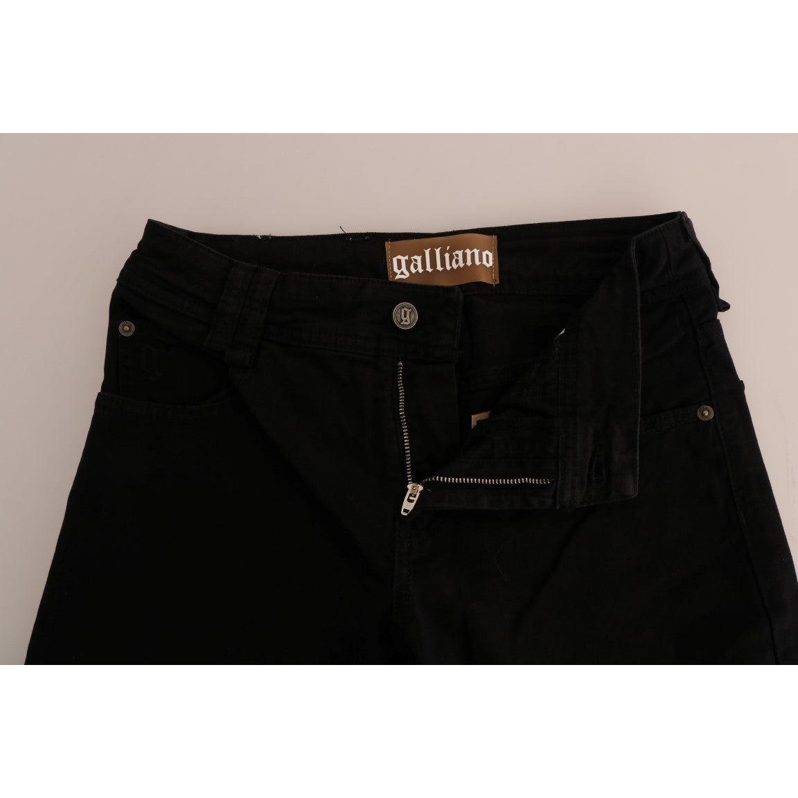 John Galliano Black Cotton Denim Stretch Regular Fit Jeans Jeans & Pants