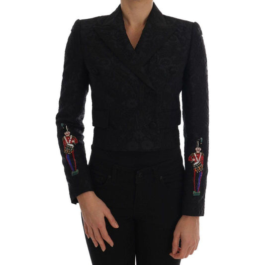 Dolce & Gabbana Enchanted Floral Crystal Blazer Jacket Dolce & Gabbana Black