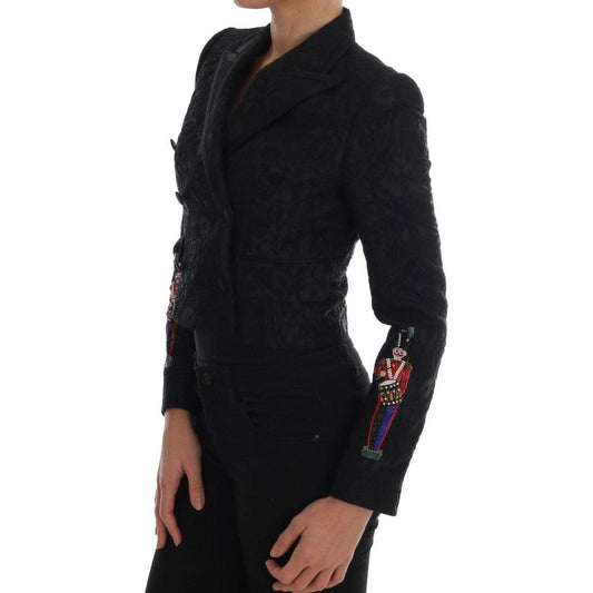 Dolce & Gabbana Enchanted Floral Crystal Blazer Jacket Dolce & Gabbana Black