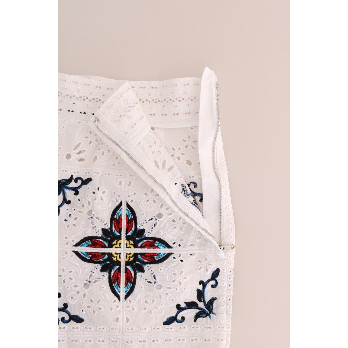 Dolce & Gabbana Mulicolor Majolica Cutout Capri Pants