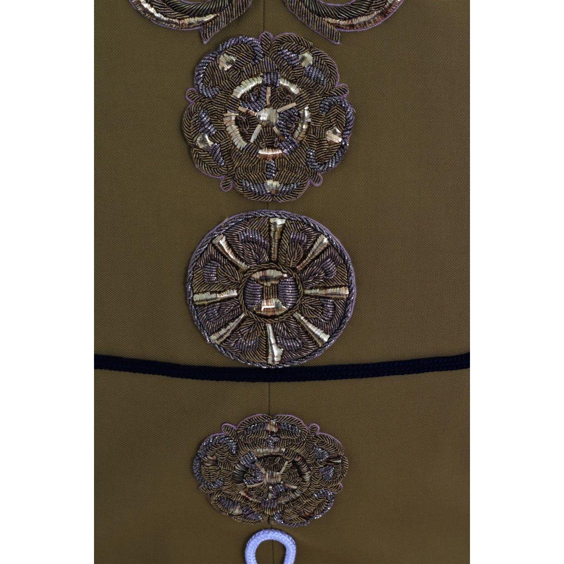 Dolce & Gabbana Yellow Crystal Cross Vest Jacket