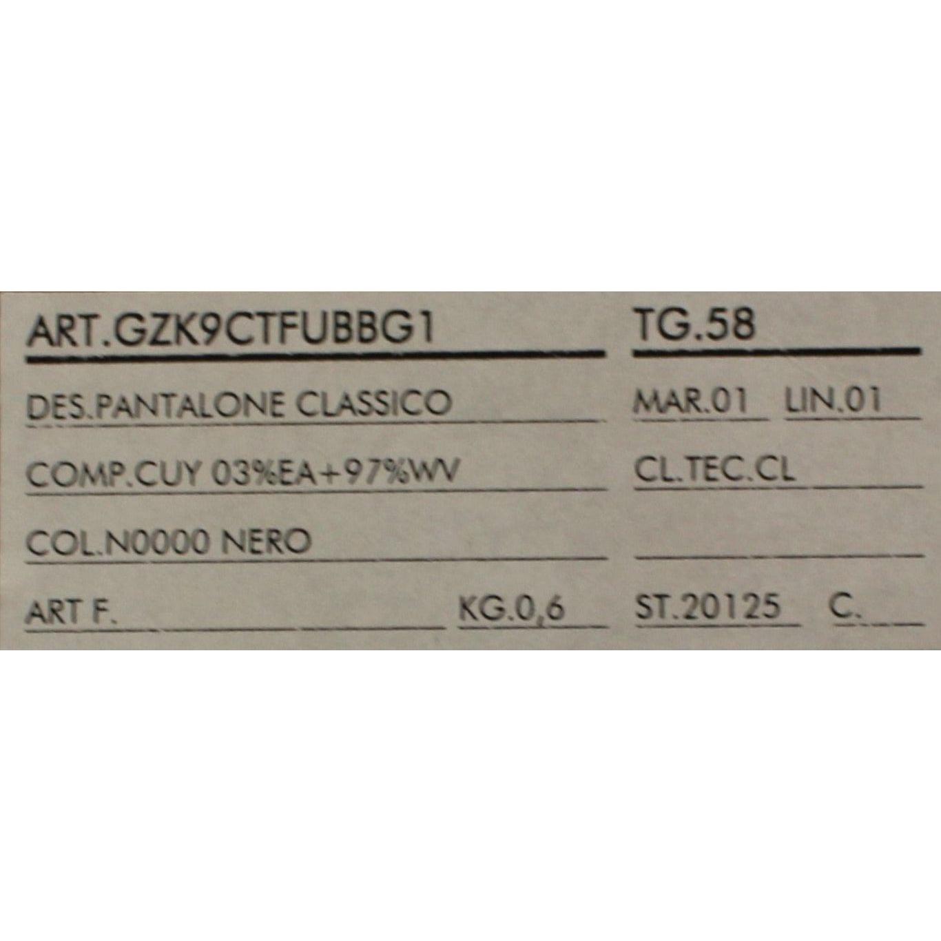 بنطلون صوف أسود أنيق مطوي من دولتشي آند غابانا