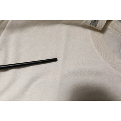 Dolce & Gabbana Off White Silk Crew Neck Short Sleeve T-shirt