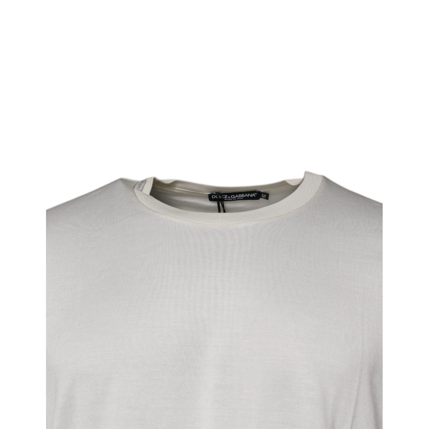 Dolce & Gabbana Off White Crew Neck Short Sleeve T-shirt