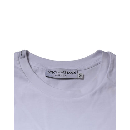 Dolce & Gabbana White DG Logo Cotton Crew Neck T-shirt