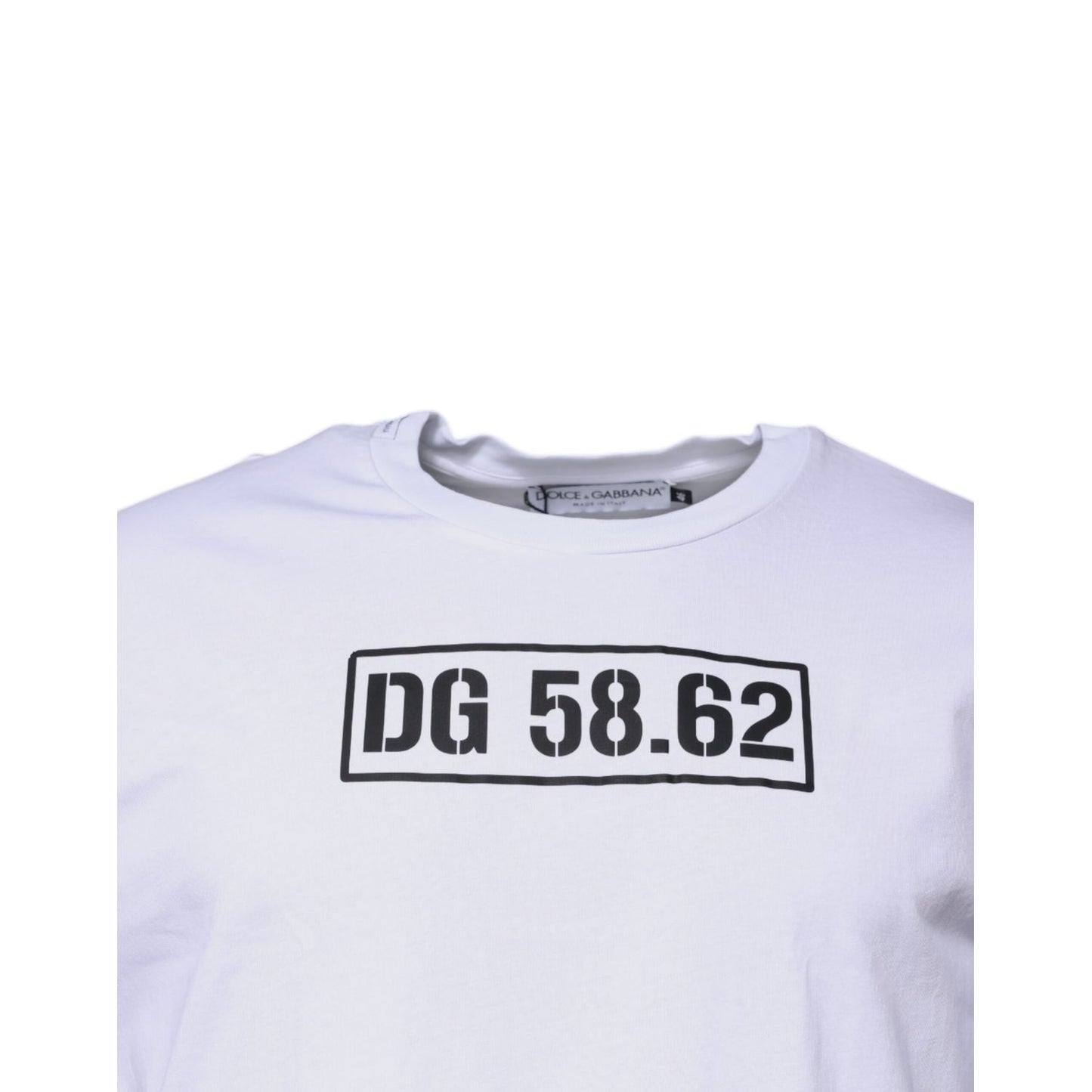 Dolce & Gabbana White DG Logo Cotton Crew Neck T-shirt