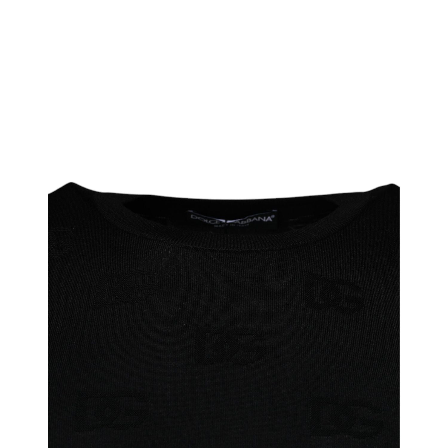 Dolce & Gabbana Black Silk Round Neck Sleeveless T-shirt