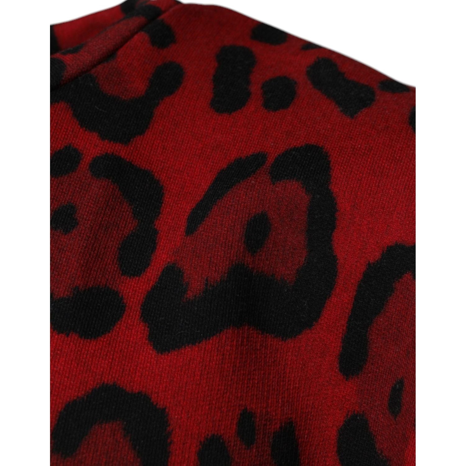 Dolce & Gabbana Red Leopard Print Cotton Sleeveless T-shirt