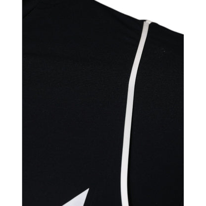 Dolce & Gabbana Black Graphic Print Nylon Crew Neck T-shirt