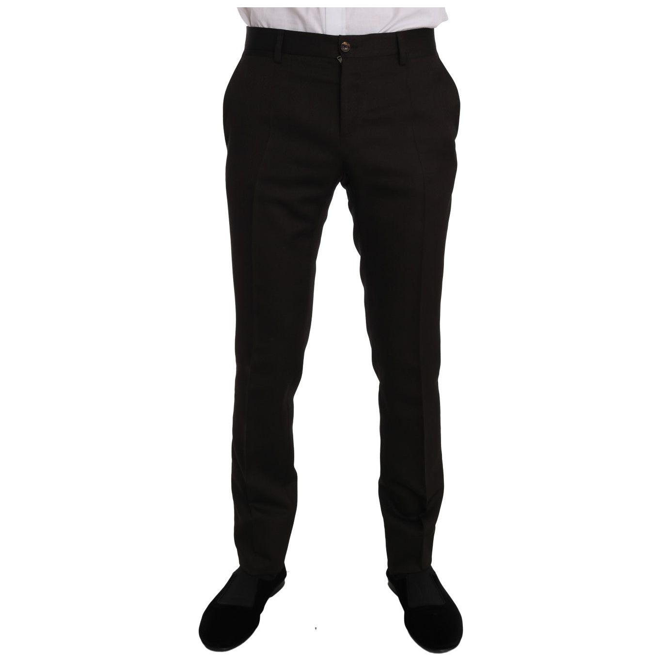 Dolce & Gabbana Brown Wool Crystal Bee Slim Fit MARTINI Suit