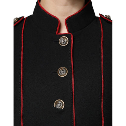 Dolce & Gabbana Black Single Breasted Trench Coat Jacket