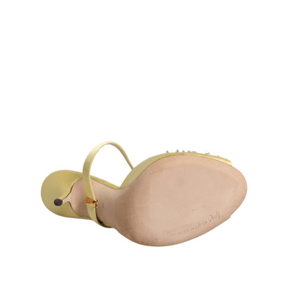 Dolce & Gabbana Yellow Crystal Slides KEIRA Sandals Shoes