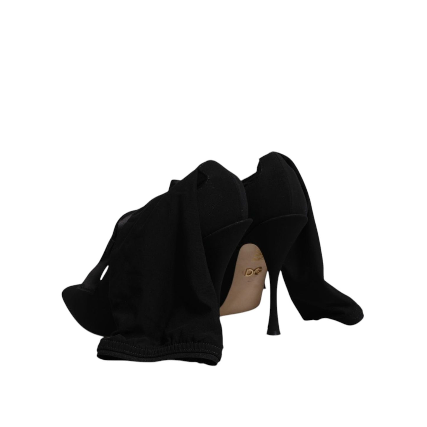 Dolce & Gabbana Black Stiletto Heels Mid Calf Boots Shoes