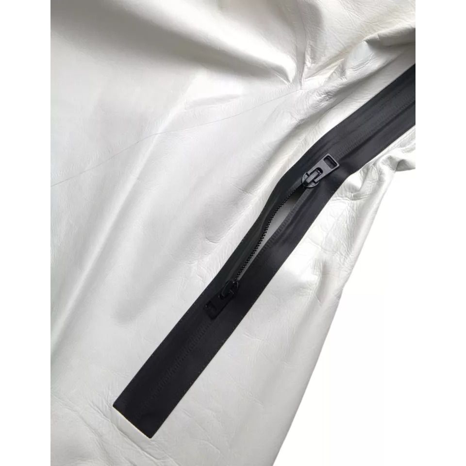 Bottega Veneta White Leather Men Waterproof Jacket Blouson