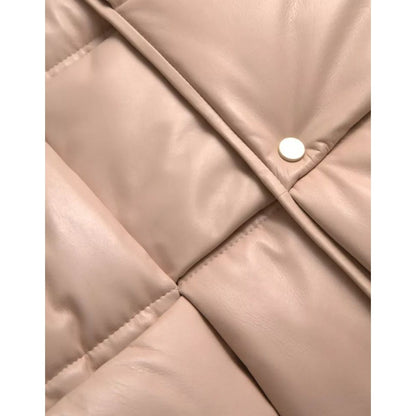 Bottega Veneta Beige Quilted Sleeveless Calf Leather Jacket