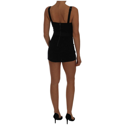 Dolce & Gabbana Elegant Black Floral Stretch Bodysuit Romper Dolce & Gabbana Saddle Brown