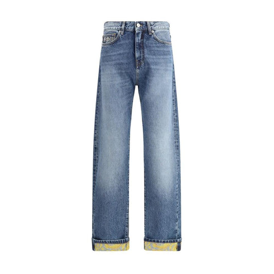 Versace Barocco Turn-Up Jeans