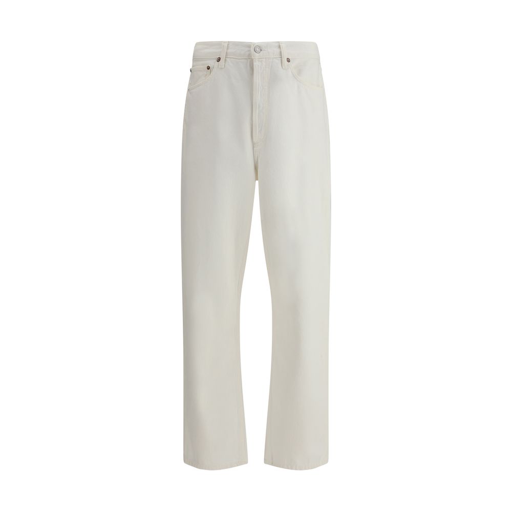 Agolde White Cotton Relaxed Fit Jeans
