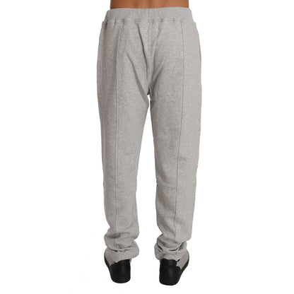 Billionaire Italian Couture Gray Cotton Sweater Pants Tracksuit