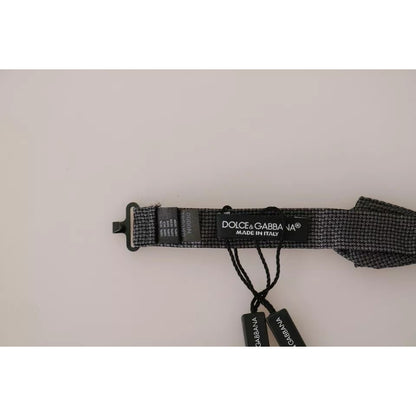 Dolce & Gabbana Gray Silk Patterned Mens Necktie Bow Tie