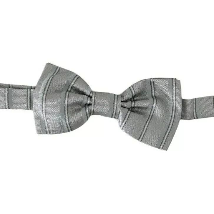 Dolce & Gabbana Light Gray Lining Adjustable Neck Butterfly Bow Tie