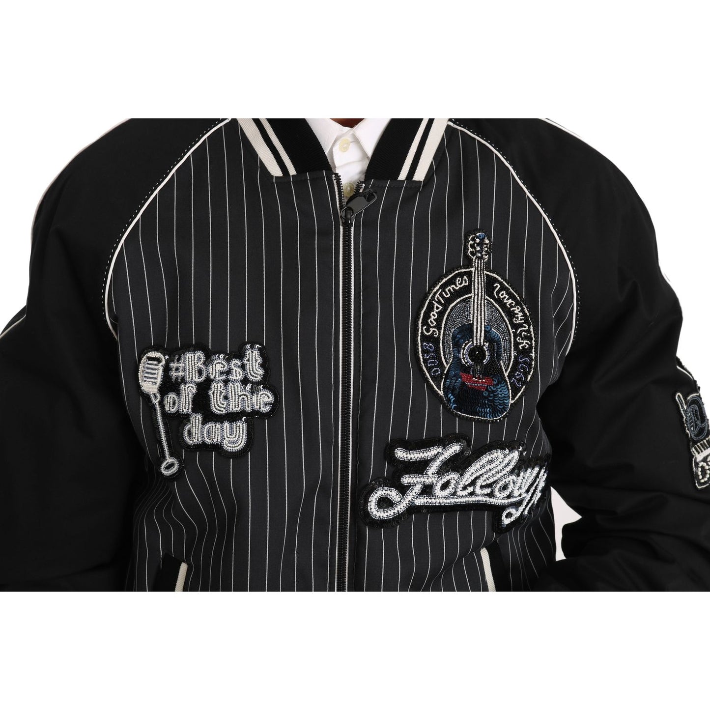 Dolce & Gabbana Black DD58 SG62 Sequined Beaded Jacket Coats & Jackets